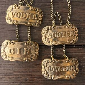 Vintage Decanter Tags- set of 4
